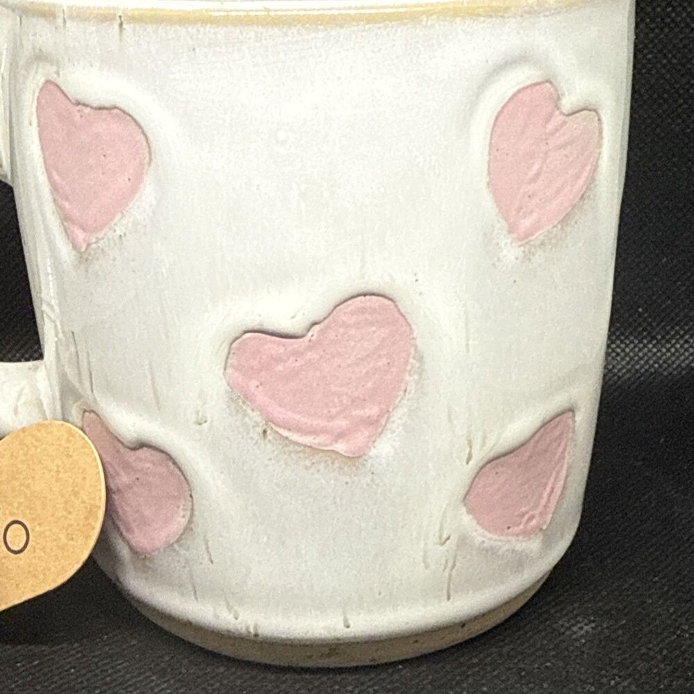 NWT Eccolo White Mug Pink Hearts